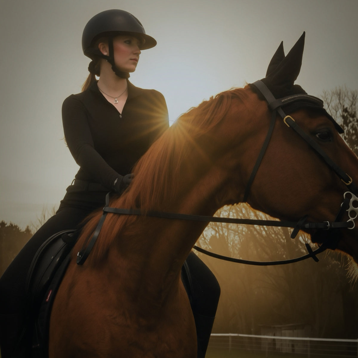 Manège Equestrian founder with her horse, representing the inspiration behind the first collection